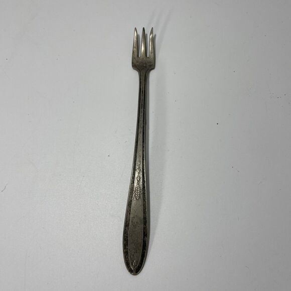 Vintage Federal Solid Nickel Silver Olive Pickle Fork Cocktail 6” - Picture 1 of 7